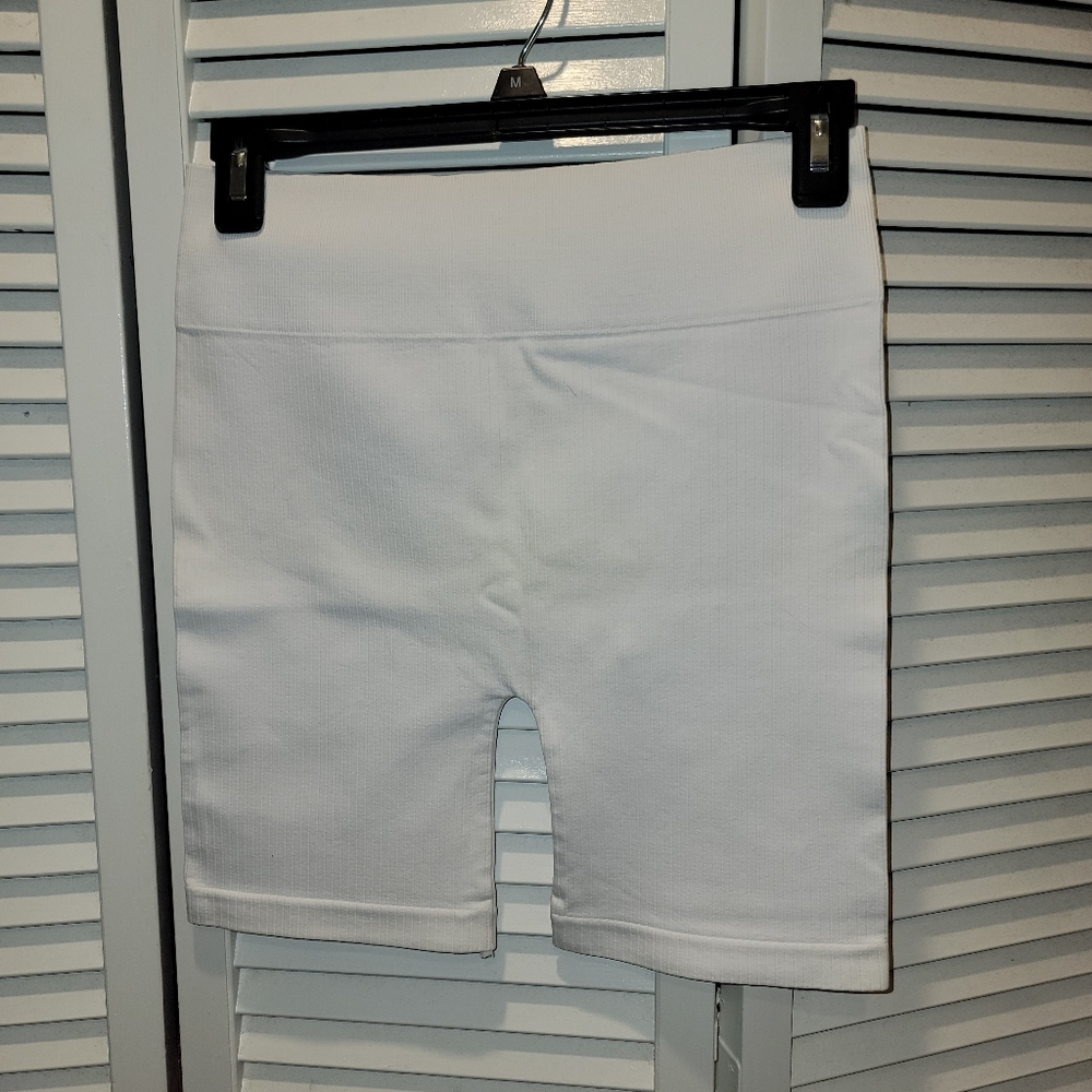 White biker shorts